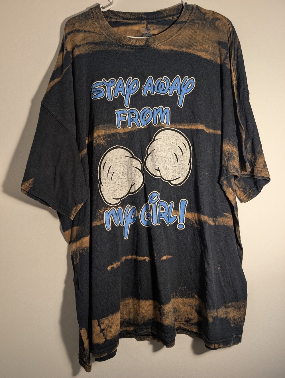 Custom Bleach Dyed Stay Away From My Girl Tee 3X Disney